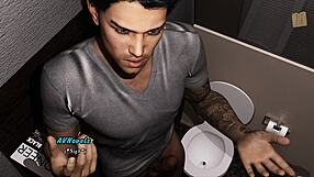 Hot blonde in anime hentai game doesn't mind big tits and monster cock second