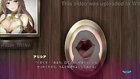 through the wall hole, big sister sucks me off in this hentai scene