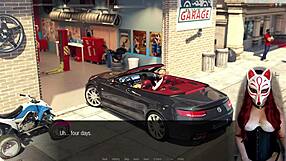 Nasty old dude gropes young Jessica in see-through corset outdoors