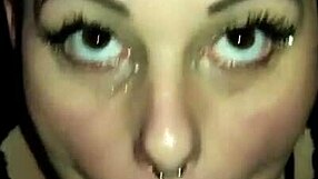 Step-sister with pigtails and fur gets a big cock in her mouth