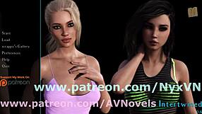 Hot blonde in anime hentai game doesn't mind big tits and monster cock second