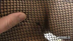 Busty teen gets spanked and gives blowjob in hotel bondage.