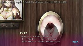 through the wall hole, big sister sucks me off in this hentai scene