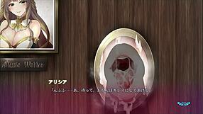 through the wall hole, big sister sucks me off in this hentai scene