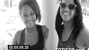 Black Latina hybrid teen's pussy scene in three different settings with Dominican porn