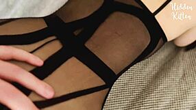 Busty Brunette Babe In Bodysuit Gets Fucked Cowgirl