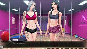 Muscular bodybuilder gets his large cock satisfied by his girlfriend in a cartoon video