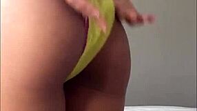 Tiny teen flaunts puffy pink pussy and panties on camera