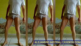 Hombre Gay Alejandro Mistral Dances in Wet White Underwear for Hot Solo