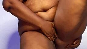 Horny ebony housewife's solo performance with intense squirting