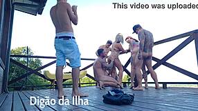 Beautiful redhead gets some outdoor action with a big ass lover