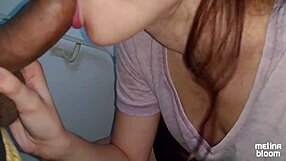 Hey, jerked off on the stairs and got a mouthful in public POV