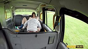 Hot young French woman gives a great blowjob in a car