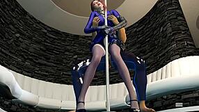 Beautiful officer gets rough sex in this 3D animated amateur porn