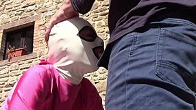 Laura on Heels Outdoor Blowjob with Oral Creampie