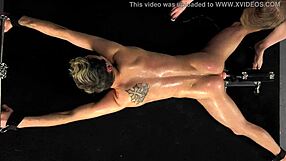 Twink virgin tied up for intense machine action at com.