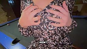 i take my student to play billiards and fuck her big tits ass in the club toilet