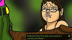 A professor with a big butt gets into a threesome with a pimp and his big black cock in this cartoon game