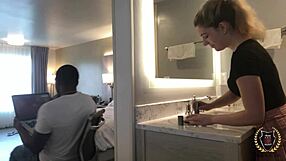 abby adams enjoys a facial from rome major in the bathroom