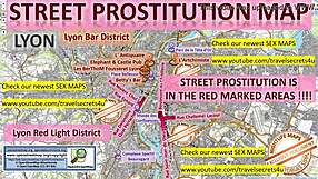 Lyon's street map of sex services and massage parlors