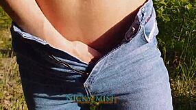 Steaming hot outdoor solo pleasure with my stepsis