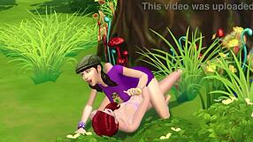 Lesbians lick pussy in outdoor public park sex with uncensored muff diving!