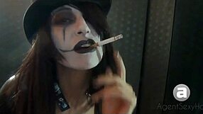 Goth Babe Smoking Seductively!