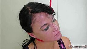 Hot Teen Girl Bound Tight for Intense Bondage Fetish Play in Wild Scene