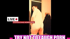 Gay blowjob scene with a silly twist