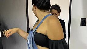 black couple rides big cock and cums on tits after car wash