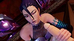 kda kaisa sucks and fucks two big cocks