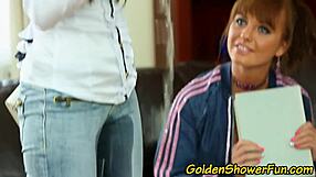 I join two lesbians in stockings for pissing and fingering.