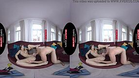 In my Latin VR, I lick her pussy and she rides me cowgirl while blowing.