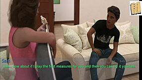 a wife and stepmother in episode 30 play a game at home