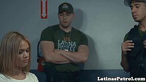 Gorgeous Latina Rides Cock In Handcuffs During Border Security Casting!