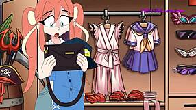 Huge boobs exposed in public Halloween cartoon antics