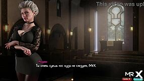 Cartoon milf hints at wild hentai sex with cock in front of three anime girls