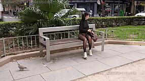 Ever seen seamless pantyhose with no skirt flashing in public? So daring!