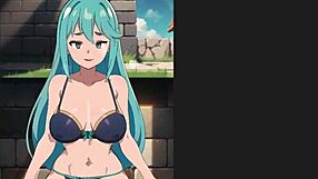 Beautiful anime sex with Aqua from KonoSuba in a creampie scene
