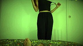 Skinny Teen Striptease Shows Off Small Tits in Horny Undressing Scene for 18-19 YO Fans