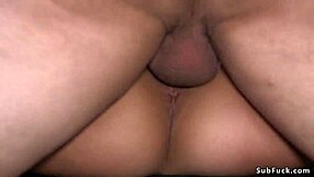 blonde babe tied up in b suspension getting roughly fucked