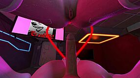 Big tits and ass in cyberpunk whore 3D SFM animation