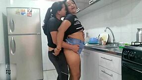 My step-sister licks my ass while washing dishes