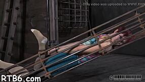 intriguing latex sadomasochism with bound blowjob and spanking in hardcore porn