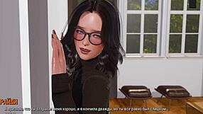 3D animated porn with glasses wearing Asian girl and clothes ripping scenes