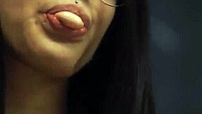 Teen skinny blonde gets a good facial after deepthroat and muff diving