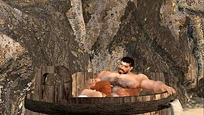 handsome hunk gets blowjob at spa