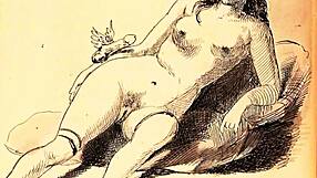 Wow, vintage erotic drawings in retro comic cartoon antique anime hentai!