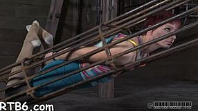 intriguing latex sadomasochism with bound blowjob and spanking in hardcore porn