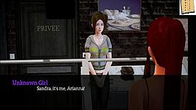 redhead teen with big tits in game